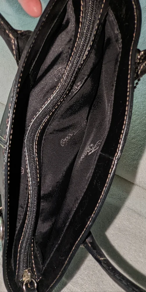 Fossil Sedona small black leather satchel bag.